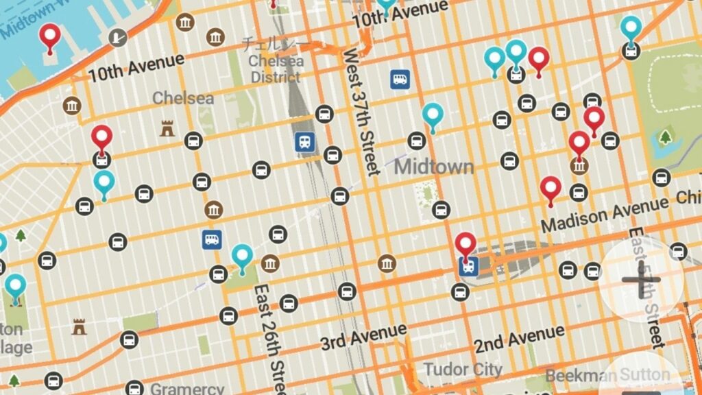 organic mapで実際ポイントした図